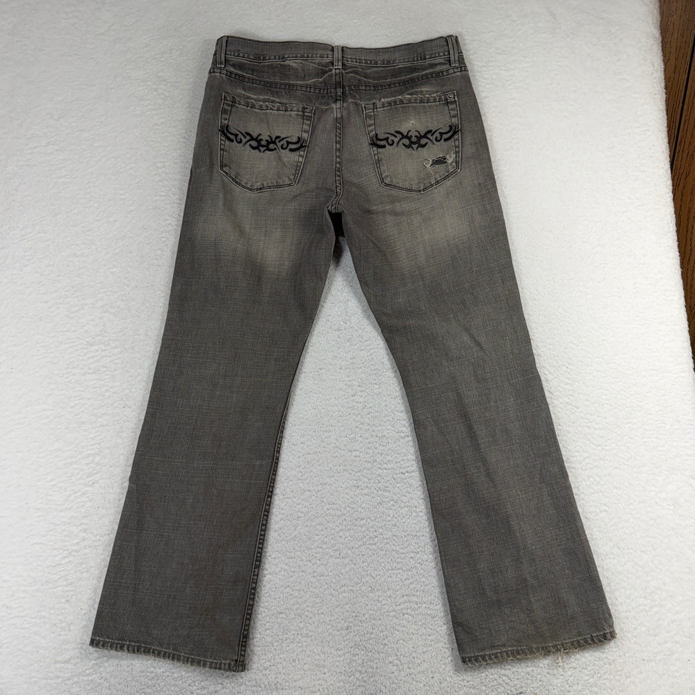 Kenneth Cole Tribal MMA Y2K Jeans Mens 33x30 (34x29) Denim Grey Cyber Core